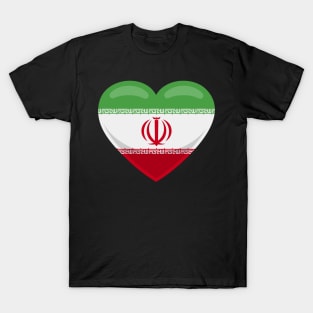 Iran Flag Heart T-Shirt